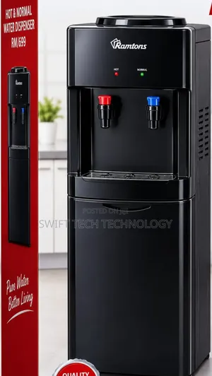 Ramtons Water Dispenser Hot and Normal Water Dispenser Black