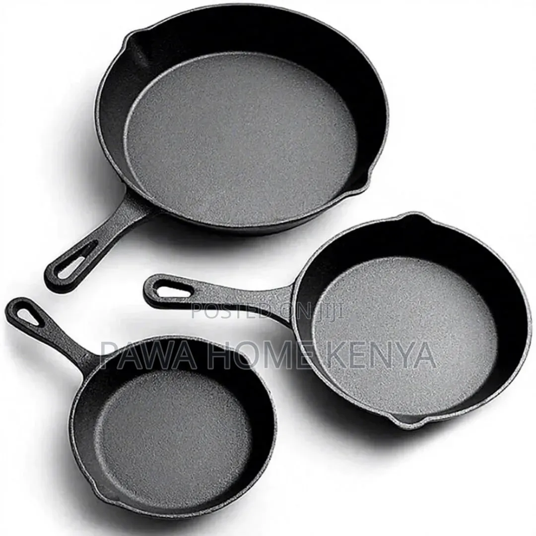 3pcs Non-Stick Cast Iron Pan Set