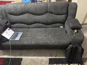 Affordable-Modern 3-Seater Fabric Sofa/Couch (Dark Grey) - Quick Sale