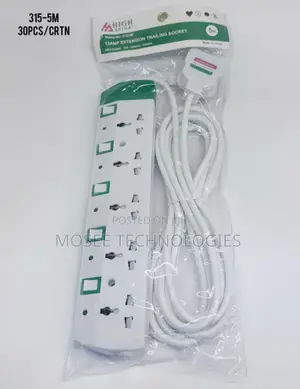 High Astra 5-Way Extension Socket With Surge Protector