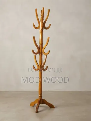 Handcrafted Solid Wood Coat Hanger Freestanding Stand