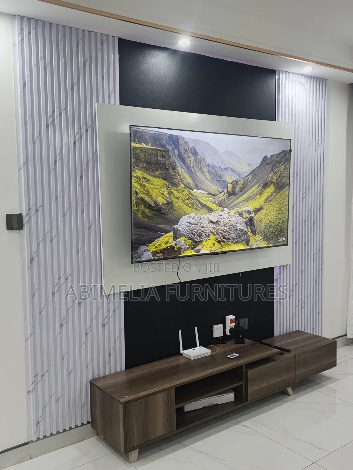 Modern TV Unit With Wall Panels