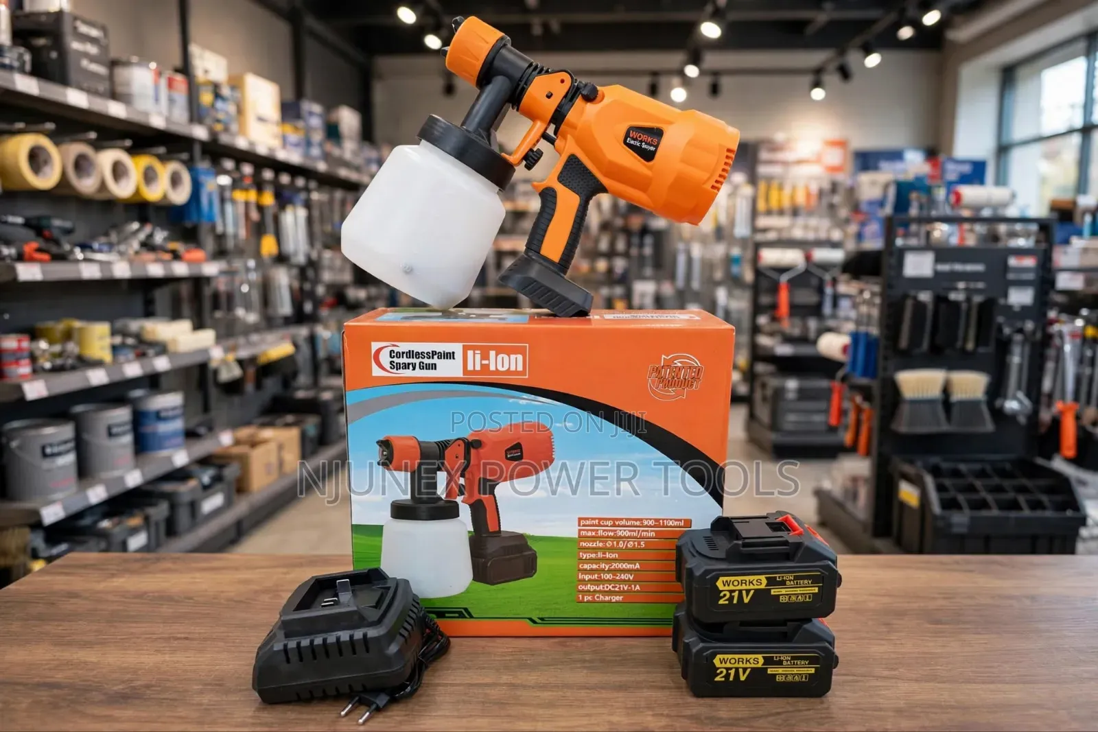 Works Cordless Paint Spray Gun Kit