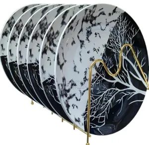 6 PCS 10.5 Inches Handprinted Plate
