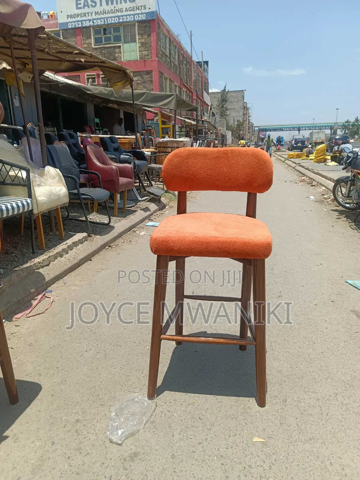 Modern High Counter Chairs With Wooden Frame