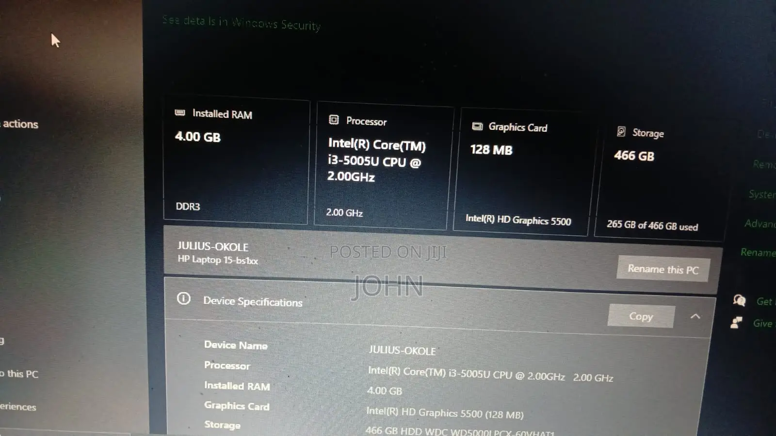 Laptop HP 15 4GB Intel Core i3 HDD 500GB