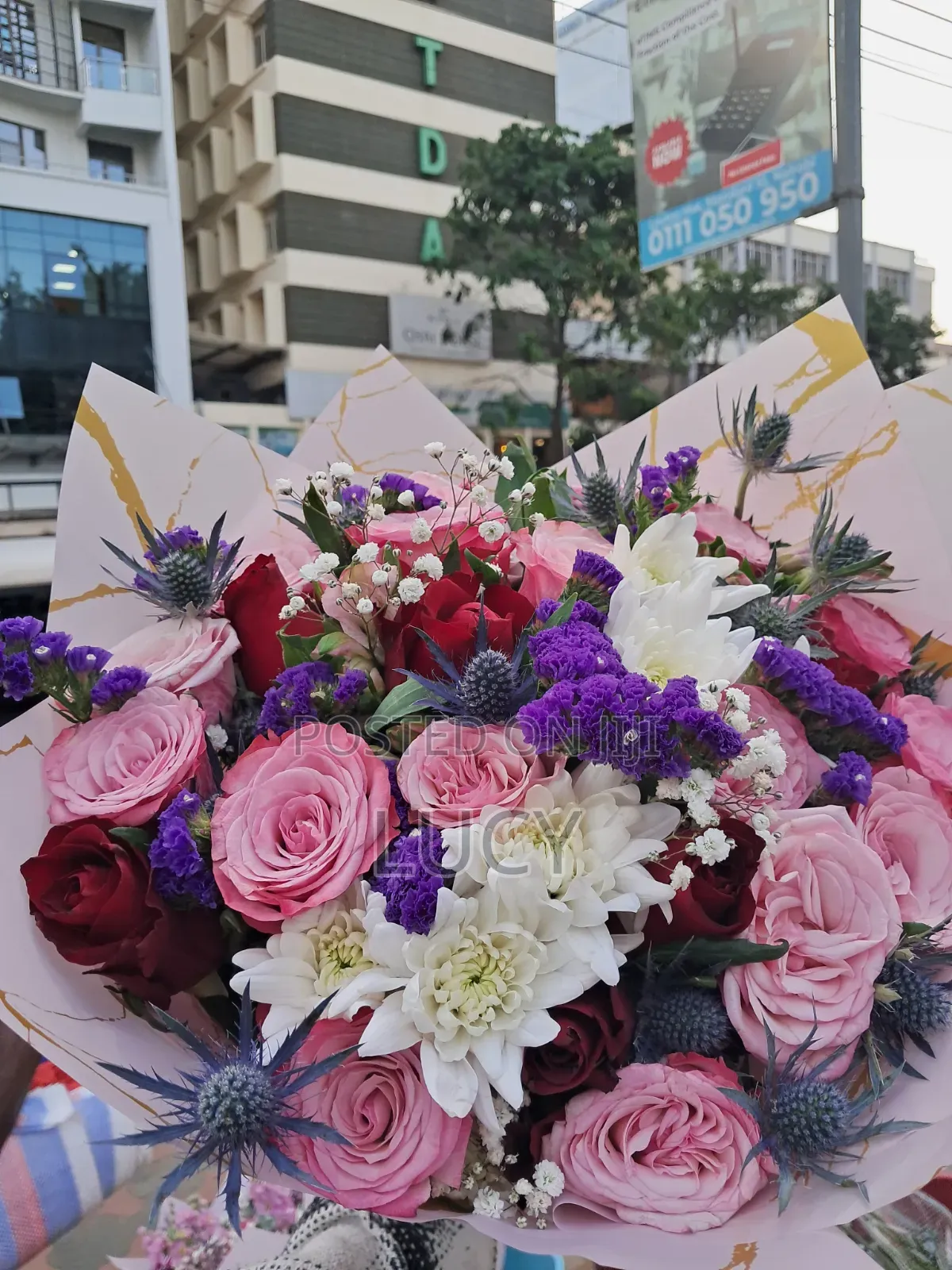 Fresh Flowers and Ribbon Roses