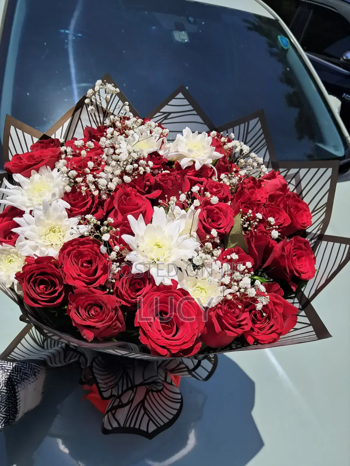 Fresh Flowers and Ribbon Roses