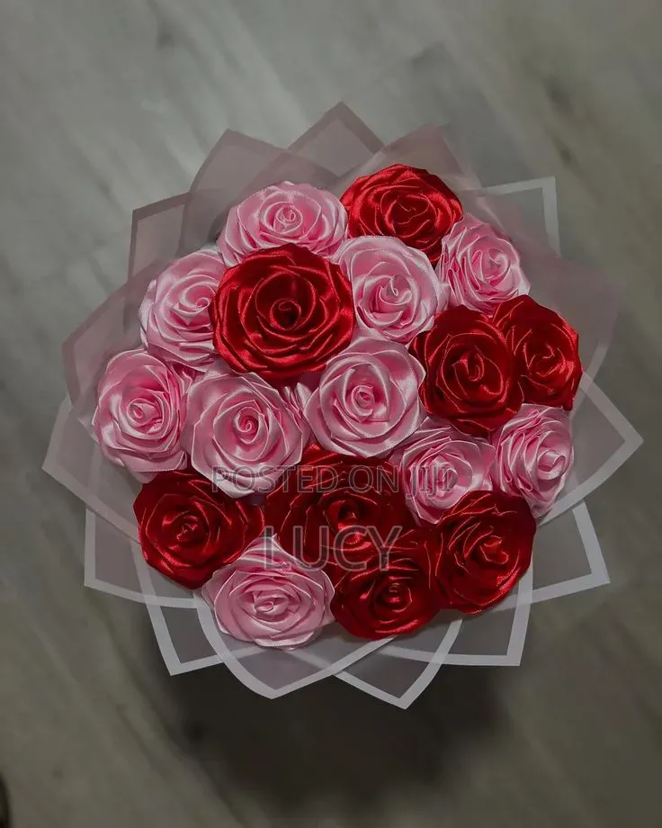 Fresh Flowers and Ribbon Roses