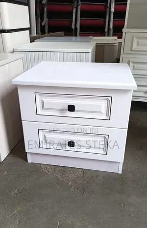 Imported Contemporary Two-Drawer Bedside Table White