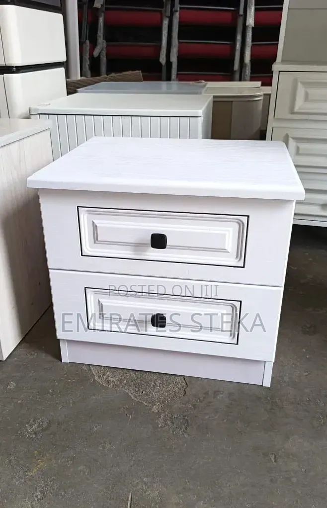 Imported Contemporary Two-Drawer Bedside Table White