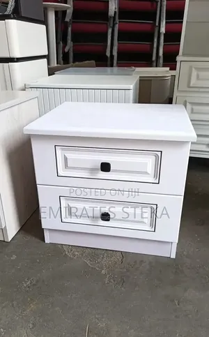 Imported Contemporary Two-Drawer Bedside Table White