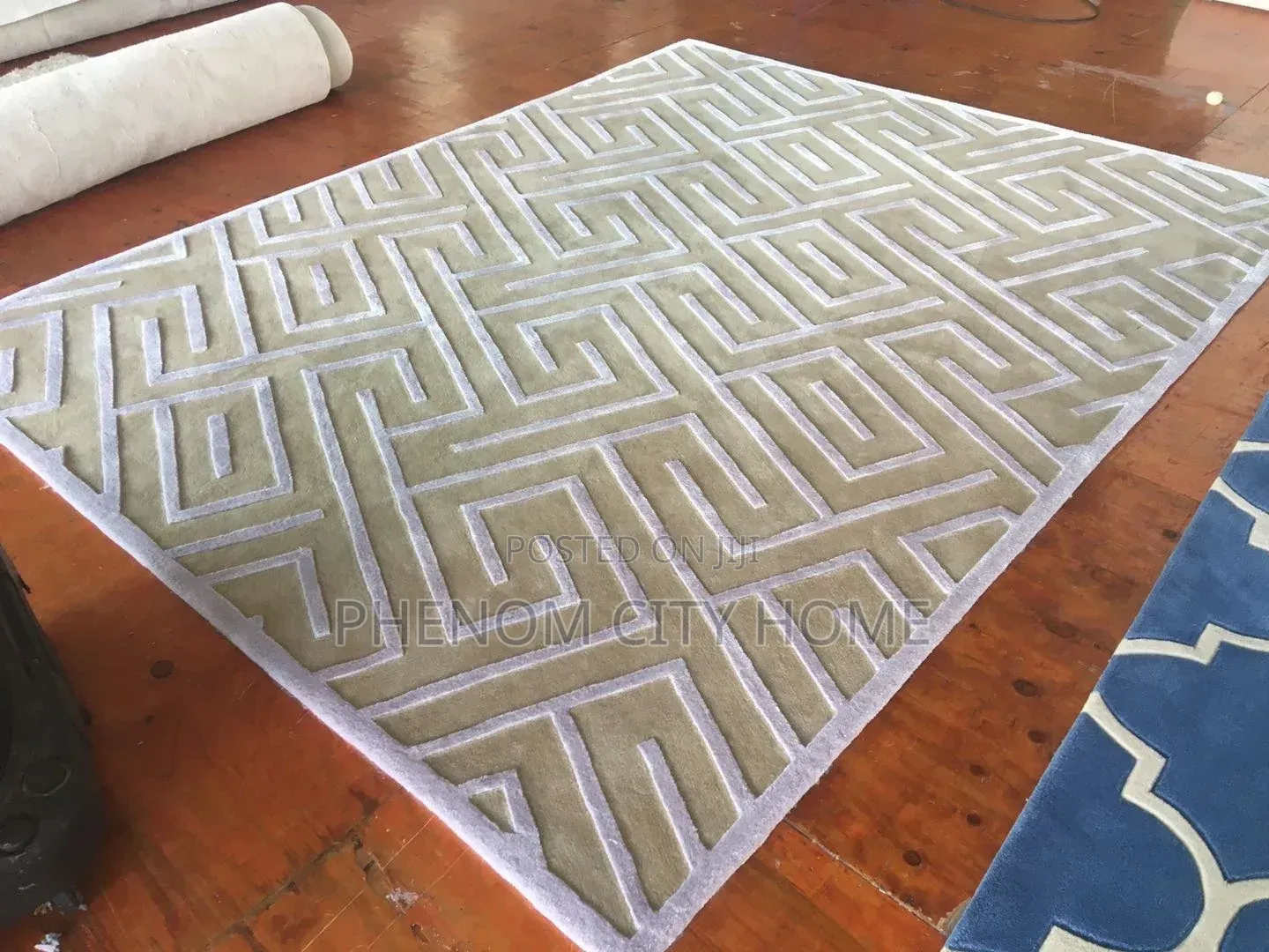 Modern Grey Microfiber Pattern Carpets With Rubber
