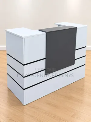Modern White & Black Reception Counter