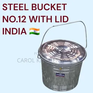 12 LTRS Stainless Steel Bucket With Lid