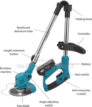 Foldable, Cordless Lawn Mower With Wheels