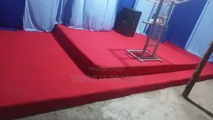 High Traffic 4mm Red Wall to Wall Carpet Ideal for Church Pulpit