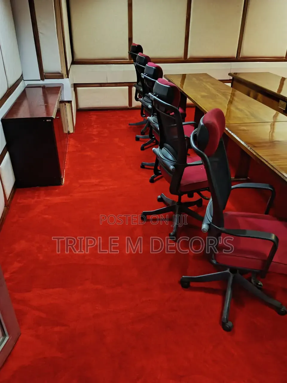 High Quality Red Plain 12mm Carpet Designed for Offices