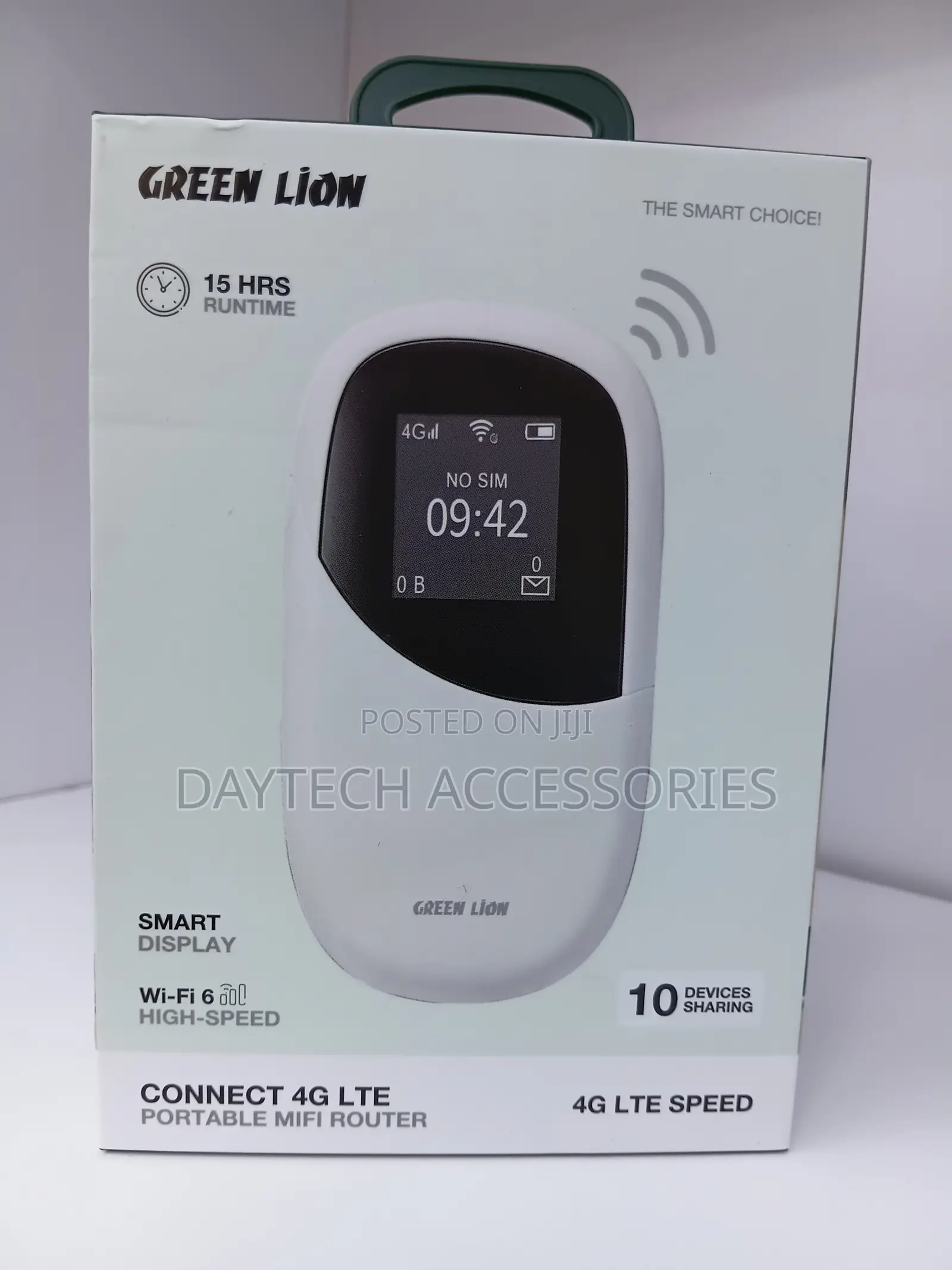 The Green Lion Connect 4G LTE Portable MiFi Router in White