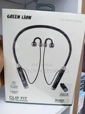 Green Lion Clip Fit OWS Neckband Earphones With Built-in Lamp.