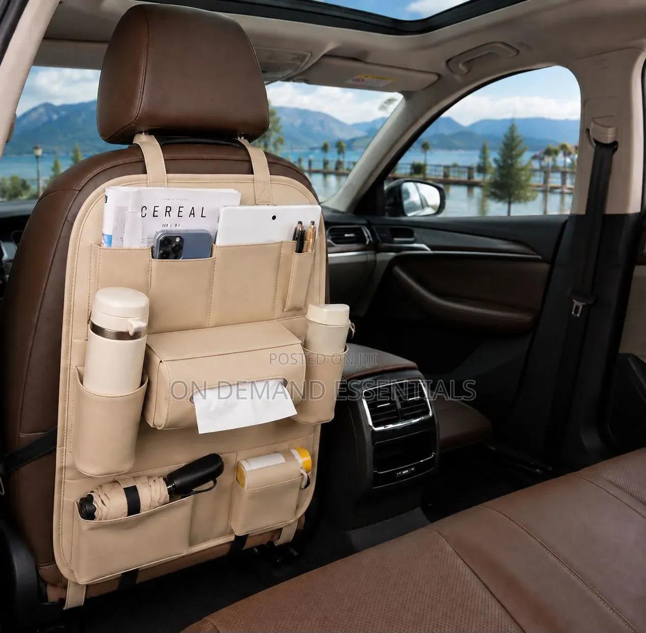 Car Seat Back Organizer - Pu Leather Can Storage Organizer