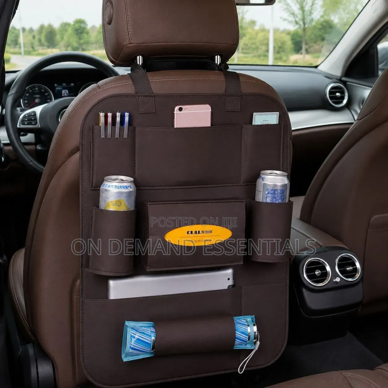 Car Seat Back Organizer - Pu Leather Can Storage Organizer