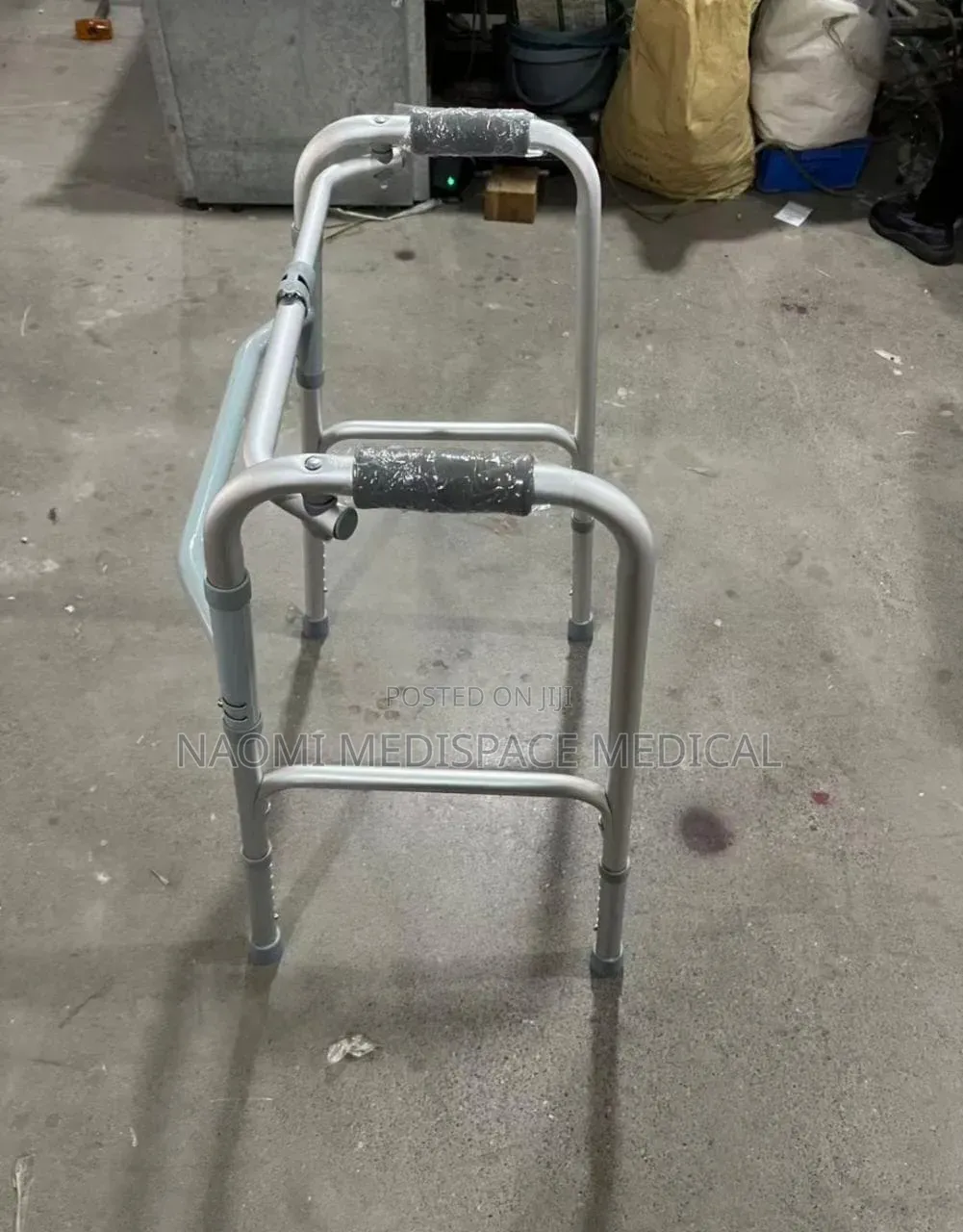 Foldable Walker, Height Adjustable Without Wheels- For Mobility Aid