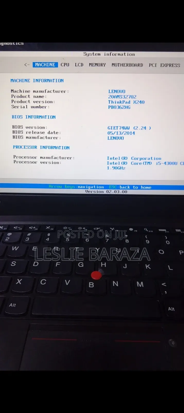 Laptop Lenovo ThinkPad X240 4GB Intel Core i5 HDD 500GB