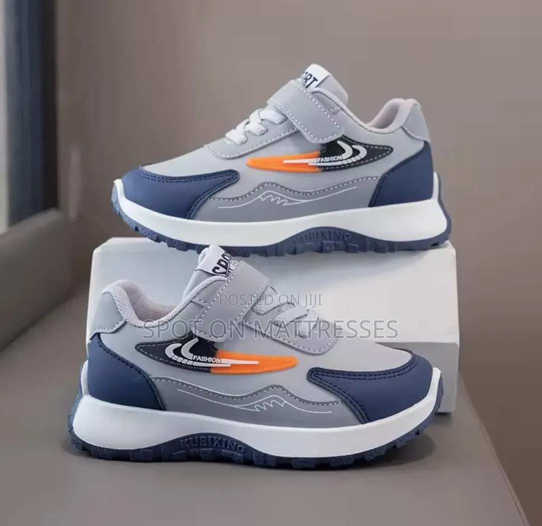Boys' Classic Sneakers. Black/White/Blue. Sizes 26-37.
