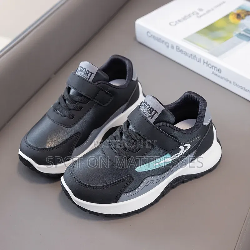Boys' Classic Sneakers. Black/White/Blue. Sizes 26-37.