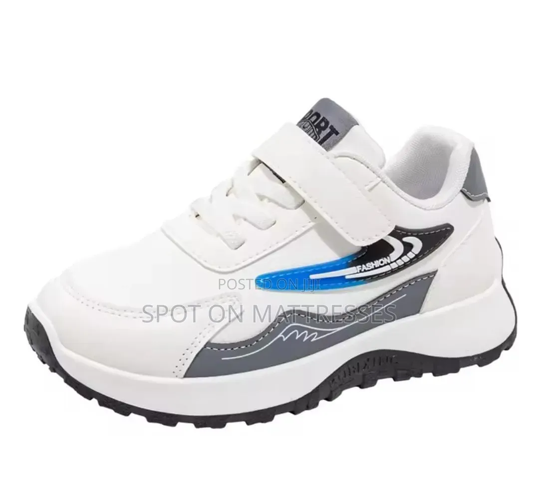 Boys' Classic Sneakers. Black/White/Blue. Sizes 26-37.
