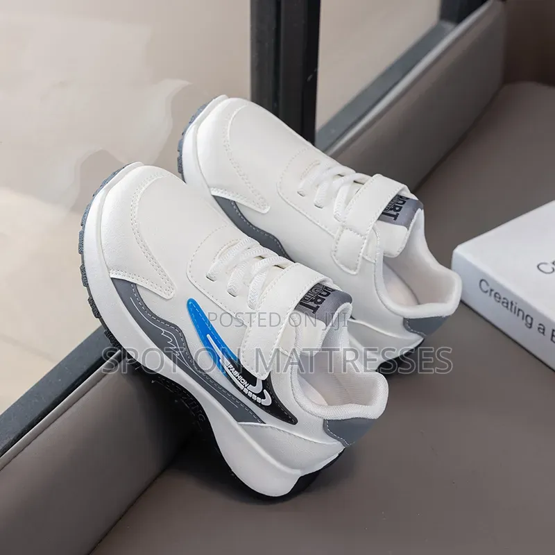 Boys' Classic Sneakers. Black/White/Blue. Sizes 26-37.