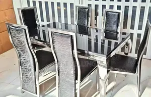 Elegant Strong Stand Heavy Marble Top Dining Set
