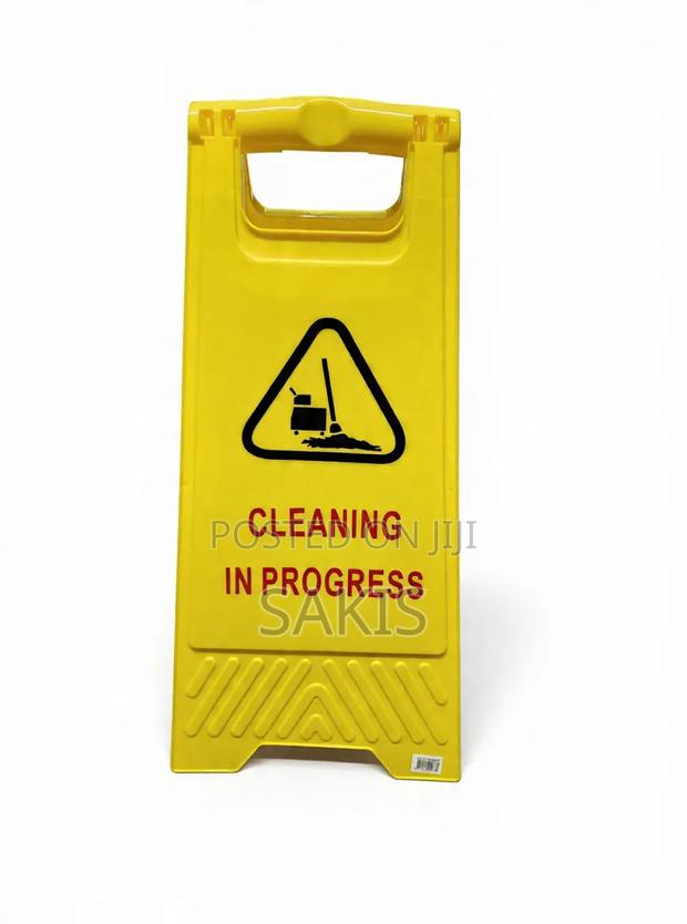 Cleaning in Progress Safety Warning Sign - Double Sided. Free Delivery