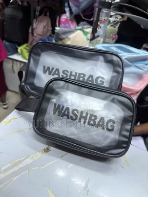 Black 2 in 1 Set of Wash Bags Toiletries Bags