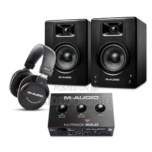 M-Audio BX4 Pair Studio Monitors Bundle With Single XLR Audio Interfac