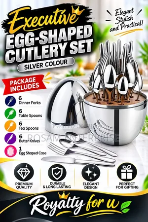 Executive Silver Egg-Shaped Cutlery Set(24pc)