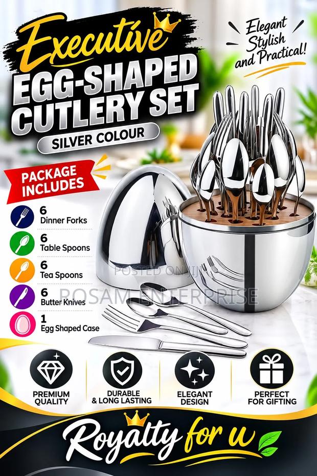 Executive Silver Egg-Shaped Cutlery Set(24pc) - main view