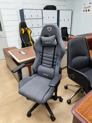 Furgle Ergonomic Gaming Chair - Grey Fabric With Lumbar & Headrest