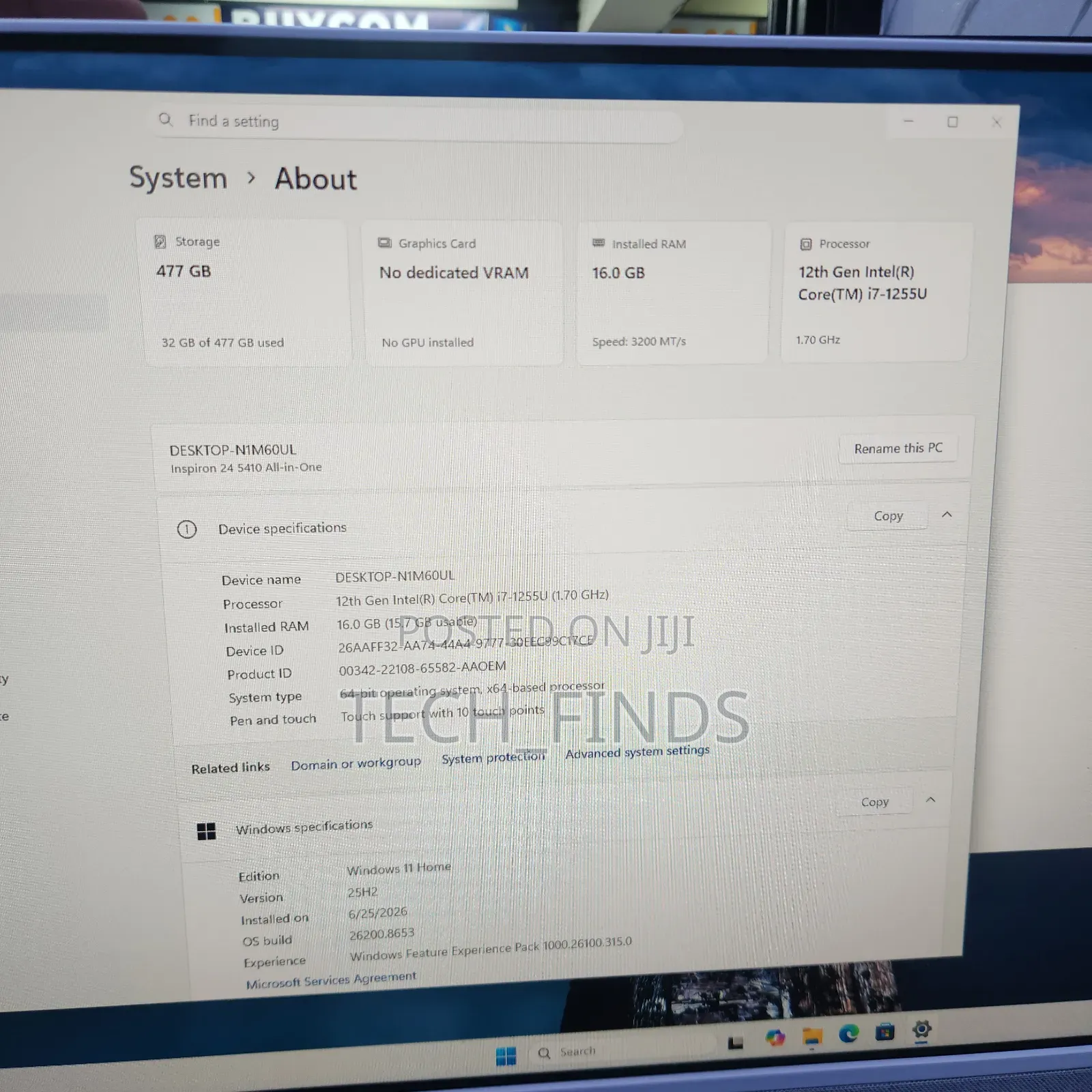 Desktop Computer Dell Inspiron 24 5000 16GB Intel Core i7 SSD 512GB
