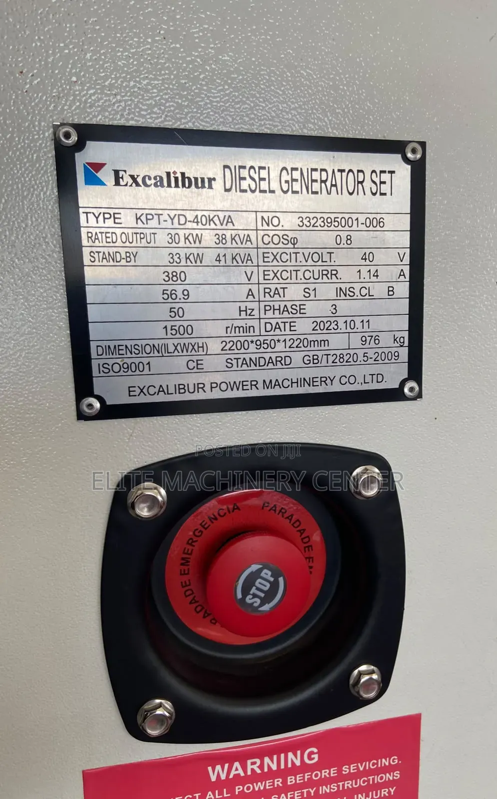 Excalibur 40KVA Silent Diesel Generator