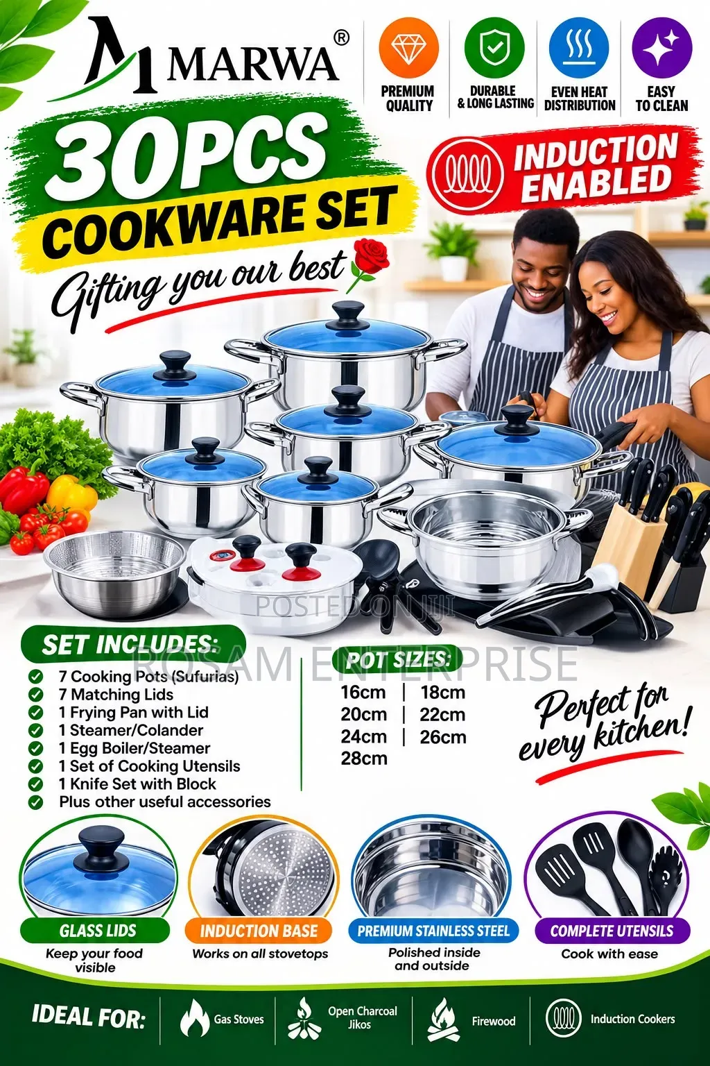 Marwa 30pcs Cookware