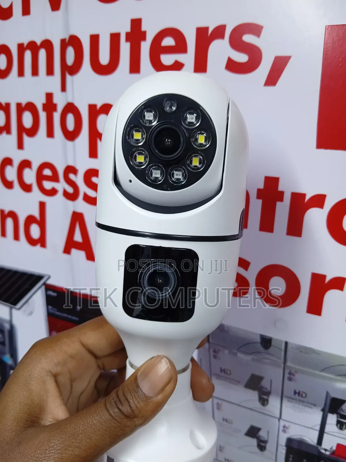 V380 Pro Dual Lens Bulb PTZ Camera for Wide Home Surveillance Security