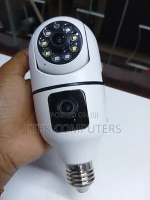 Dual Lens V380 Pro PTZ Bulb Camera for Indoor Family Monitoring System