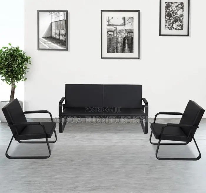 5-Seater Leather Reception Sofa