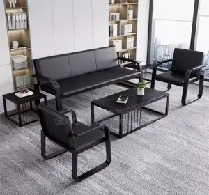 5-Seater Leather Reception Sofa