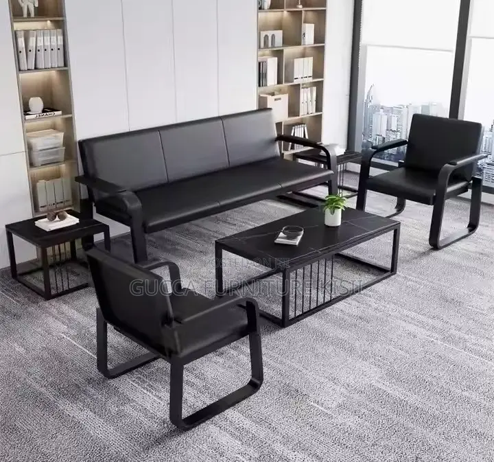 5-Seater Leather Reception Sofa