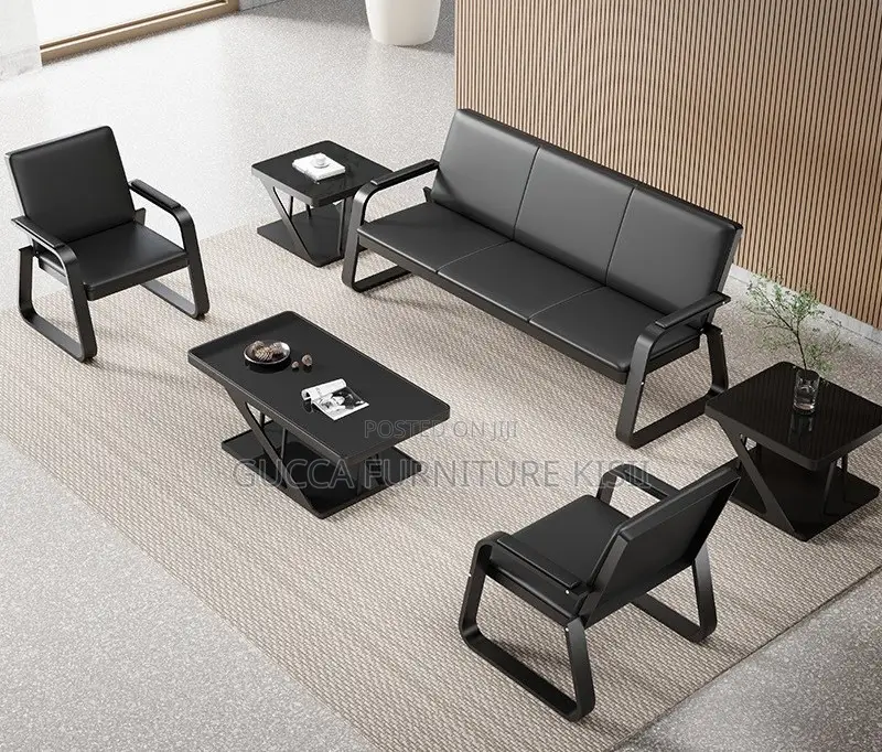 5-Seater Leather Reception Sofa