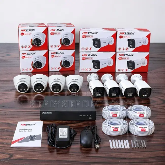 Full HD 8 Smart Hybrid Colored Night Vision CCTV Cameras Kit