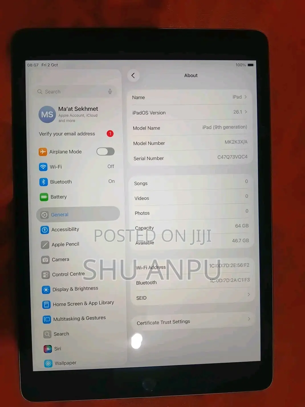 Apple iPad 10.2 (2021) 64 GB Gray